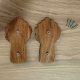 Handcrafted Acacia Wood Lion Fabric Handle Pair